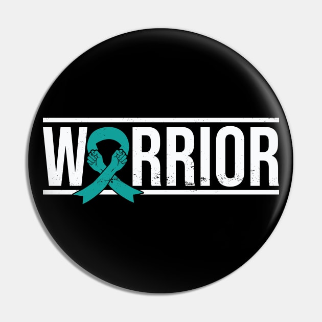 Tourette Syndrome Warrior with Teal Awareness Ribbon Pin by GiftTrend