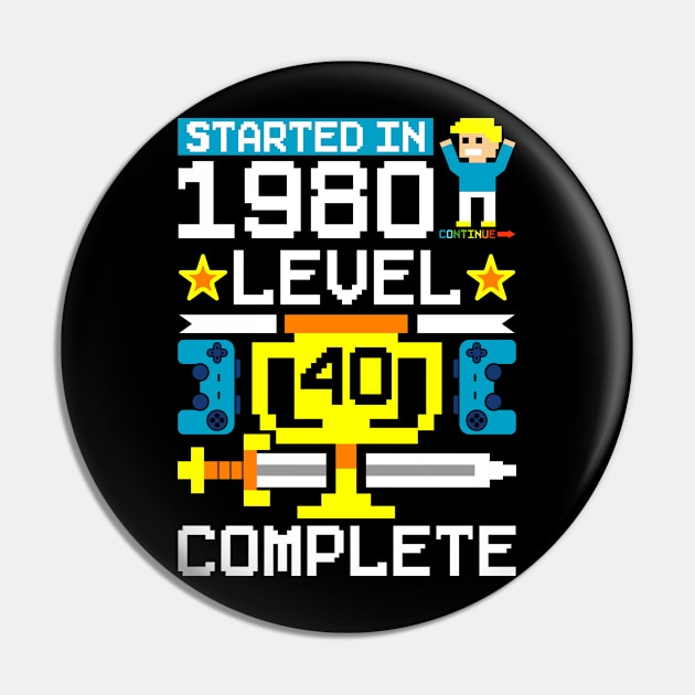 40th birthday gamer gamer gift t-shirt Pin by QQdesigns