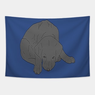 Black Labrador saying Sorry Tapestry