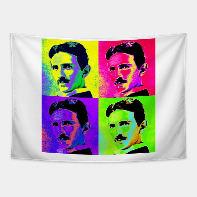 Pop Art - Nikola Tesla Tapestry by Naves