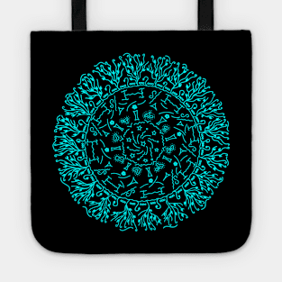 My 'very' Second - hand drawn - Mandala :) - Turquoise Tote