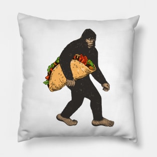 Funny Bigfoot Carrying Taco Pillow