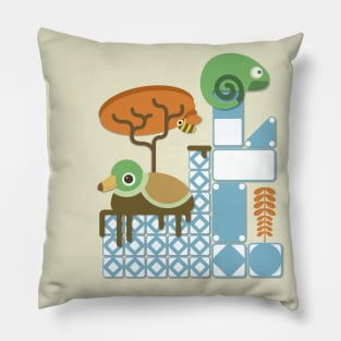 Duck & Chameleon Pillow