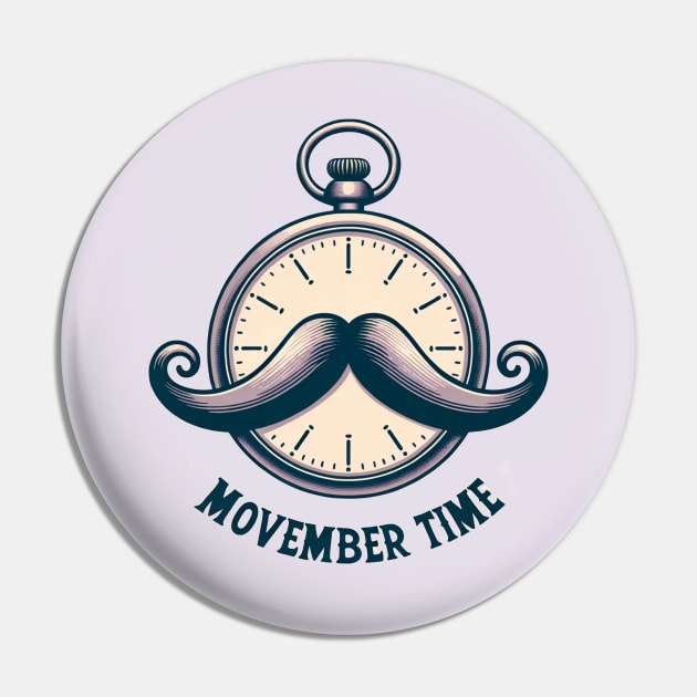 Movember Time Pin by Retro Travel Design