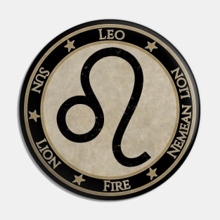 Vintage Leo Zodiac Sign Horoscope Astrology Symbol Pin