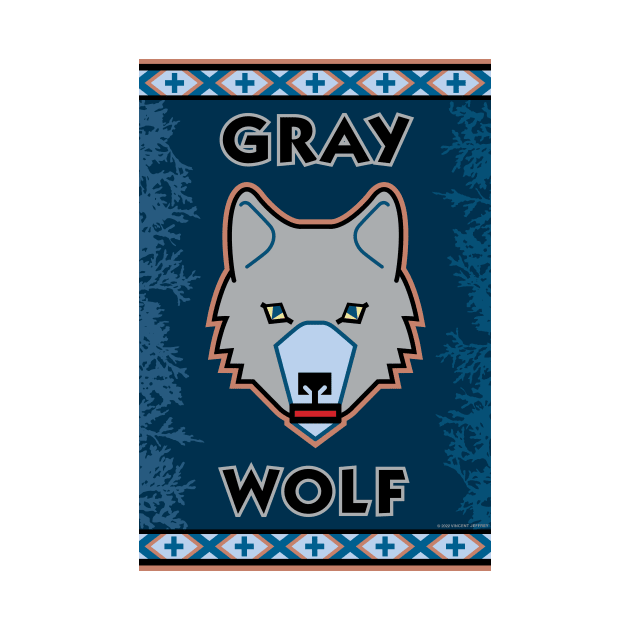 Cunning Gray Wolf Crest by Mindscaping