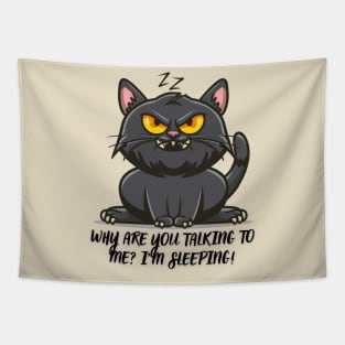 Sleeping angry Cat Tapestry