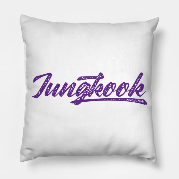 Jungkook baseball typography Pillow by Oricca