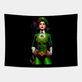 Irish Leprechaun Female Comic Book Hero Tapestry