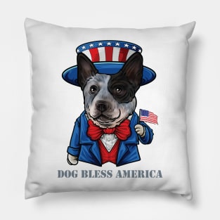 Australian Cattle Dog Dog Bless America Pillow