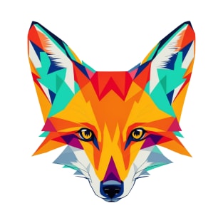 Colorful Fox Face T-Shirt