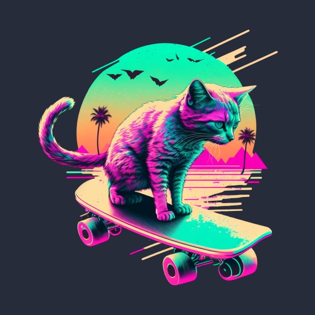 Cat on a Skateboard by PawtImages