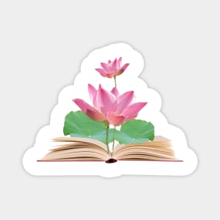 Lotus growing from book Magnet