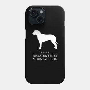 Greater Swiss Mountain Dog White Silhouette Phone Case