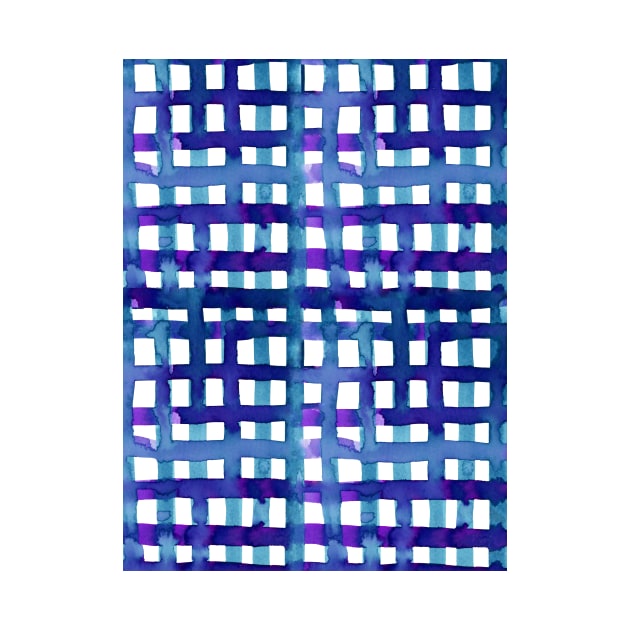 Watercolor grid - blue by wackapacka