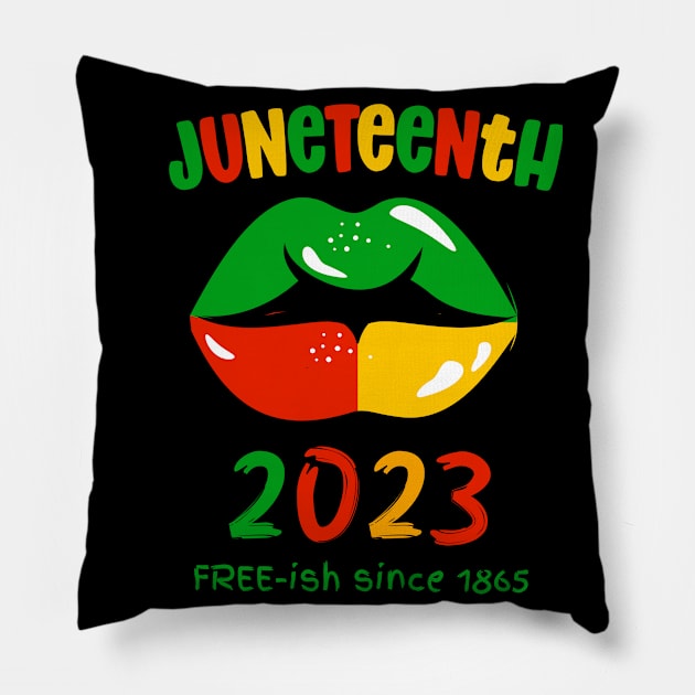 Juneteenth 2023, Free-ish since 1865 Pillow by Artisan