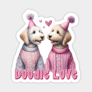 Doodle Love Two Romantic Labradoodles Couple for Valentine's Day Magnet