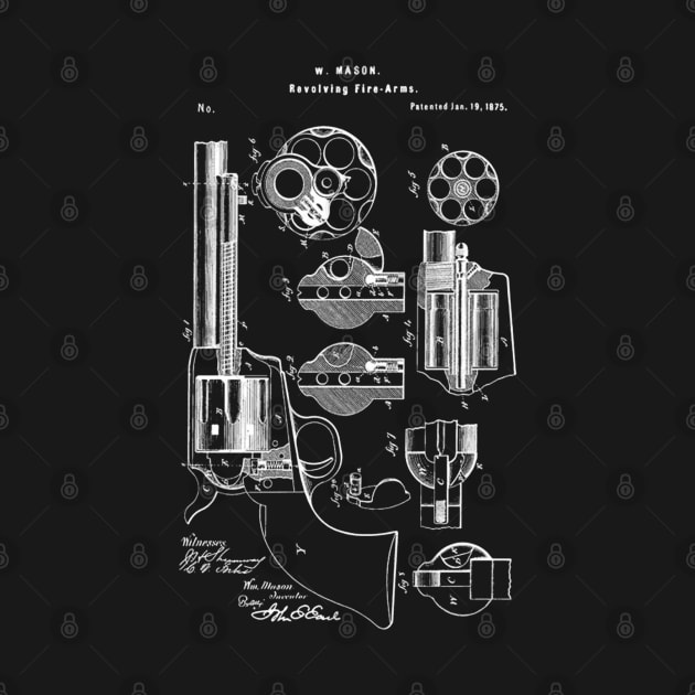 Mason Revolving Firearm Patent White by Luve