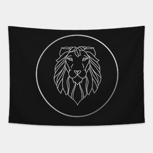 Leo Zodiac Art Silver Tapestry