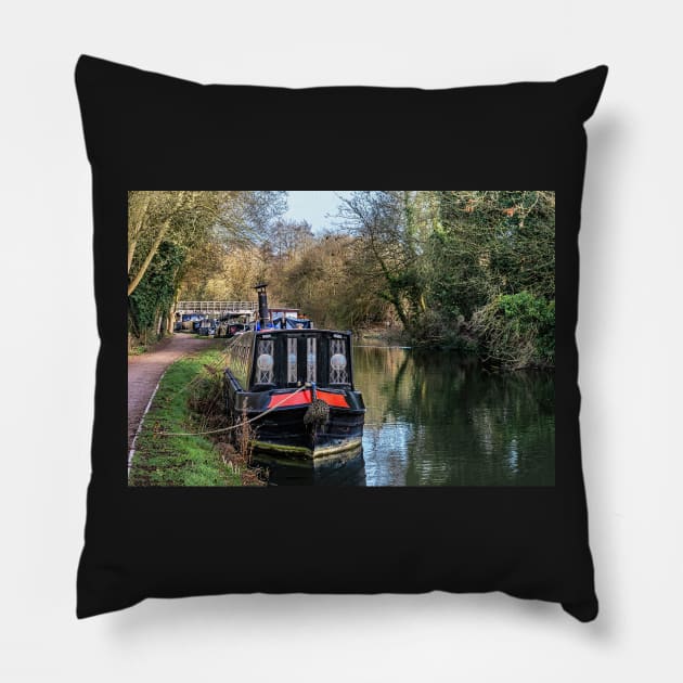 Boats On The Kennet and Avon Pillow by IanWL