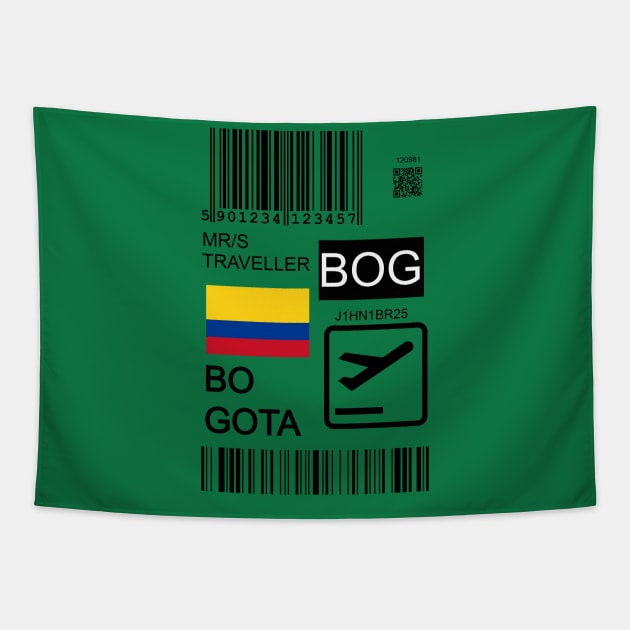 Bogota Colombia travel ticket Tapestry by Travellers