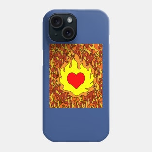 Flames Burning Heart On Fire Phone Case