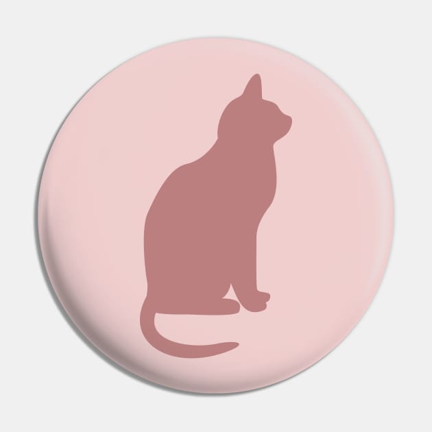 Cat Silhouette - Pink Pin by TheWildOrchid