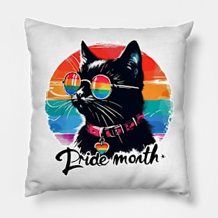 Pride LGBTQIA Trans Black Cat Pillow