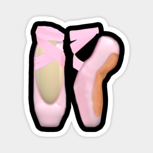 Small Ballerina Toe Shoes (Black Background) Magnet
