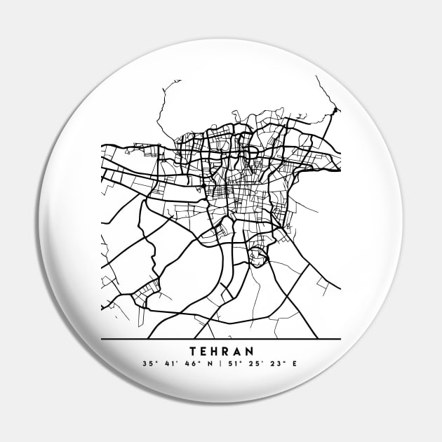 TEHRAN IRAN BBLACK CITY STREET MAP ART Pin by deificusArt