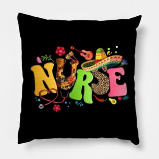 Nurse Stethoscope Cinco De Mayo Fiesta Taco Mexican Nursing Pillow