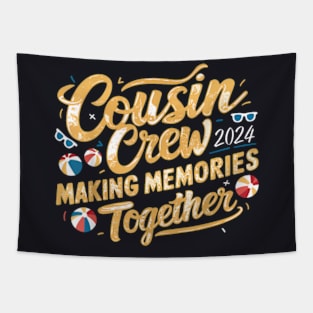 Cousin Crew 2024 Summer Vacation Beach Family Trips Matching Tapestry