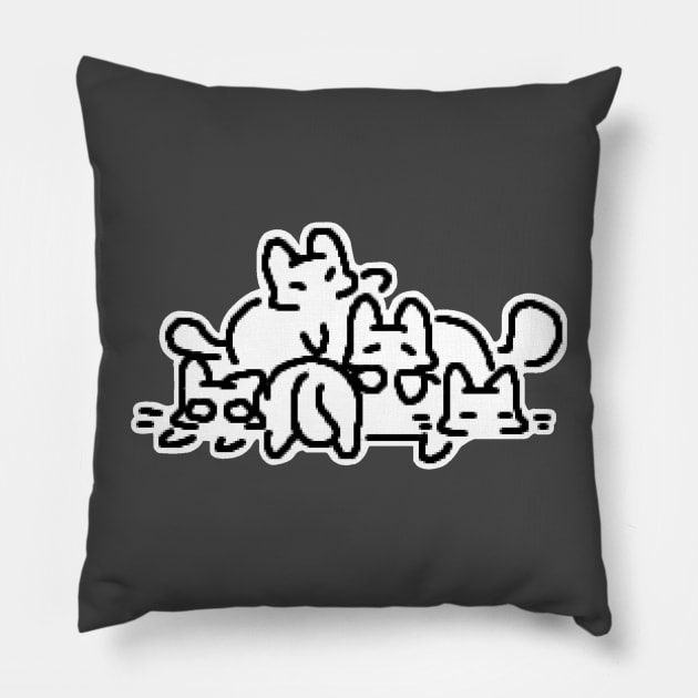 kitty pile Pillow by Kippicat