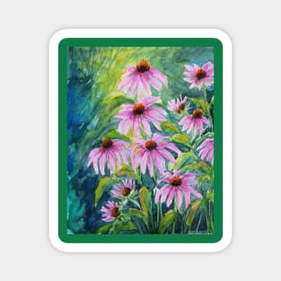 Echinacea Watercolor Painting Magnet