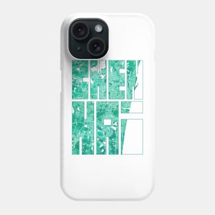 Chennai, India City Map Typography - Watercolor Phone Case