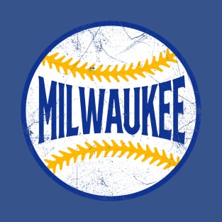 Milwaukee Retro Baseball - Blue T-Shirt