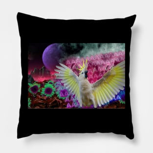 surreal AAAAAAA cockatoo Pillow