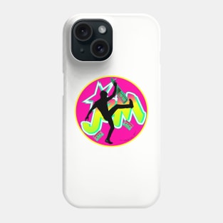 Be a Star with Neon Pink & Yellow Girly JEM | Rock On 80s Synthwave style Phone Case