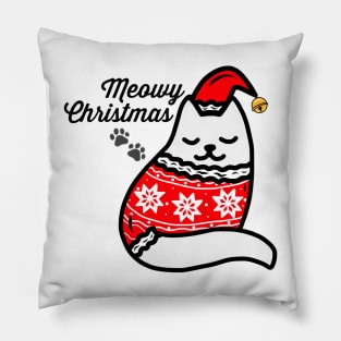 Meowy Christmas Cat Pillow