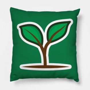 Seedling Green Plant Sticker vector illustration. Nature object icon concept. Green tree growth eco concept sticker vector design. Seeds sprout in ground. Pillow