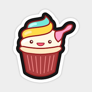 Cupcake Ice Cream Emoji Minimal Magnet