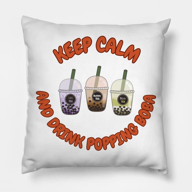 Keep calm and drink bubble tea Pillow by The Inspiration Nexus