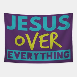 Jesus Over Everything Funny Christian Tapestry