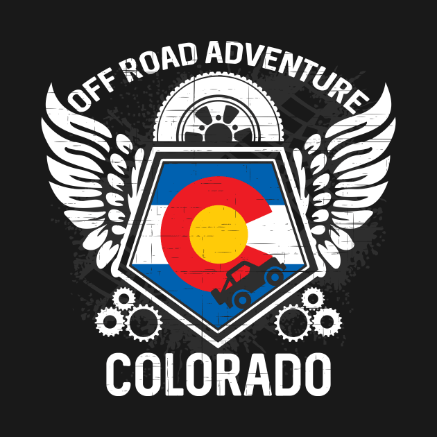 Colorado State Flag Off Road T-Shirt 4x4 Mudding Grunge by OffRoad