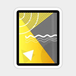 Yellow and grey abstract Magnet