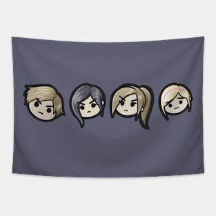 Horror Gaming Inspired Chibi | Simple Minimalist Cute Chibis Tapestry