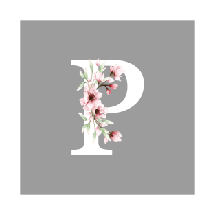 Letter P Monogram With Cherry Blossoms T-Shirt