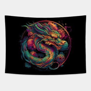 The intricate details of this celtic Chinese dragon are simply breathtaking Tapestry