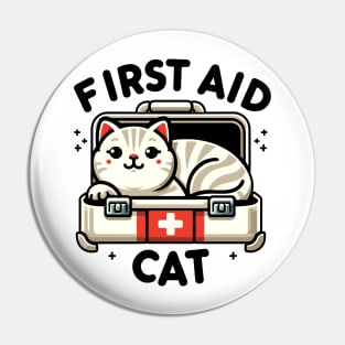 First Aid Cat Pun Nurse Doctor Healthcare Novelty Funny Cat Pin