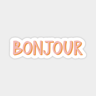 Bonjour Hand Lettering Magnet